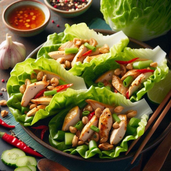 Thai Turkey Lettuce Wraps With Water Chestnuts