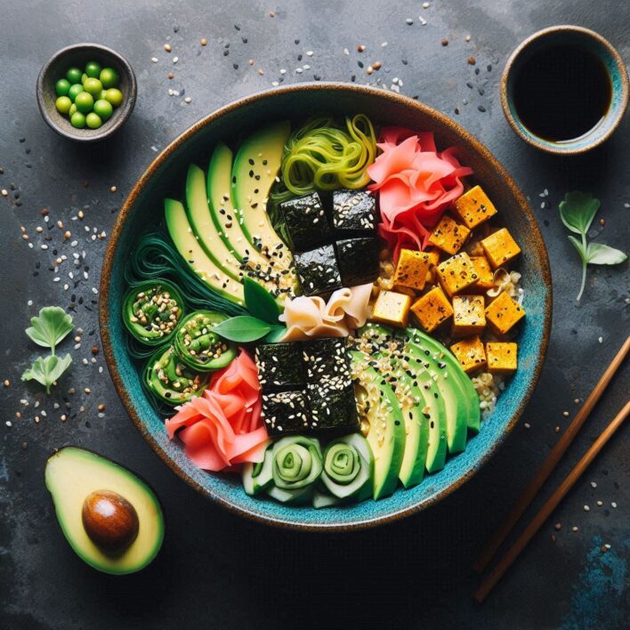 Avocado and Tofu Sushi Bowl