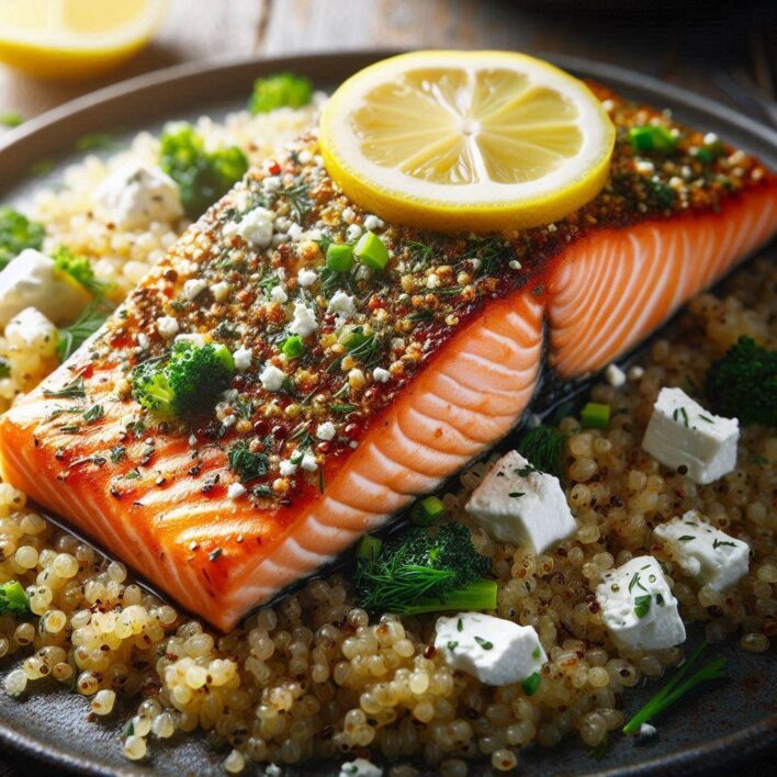 Feta and Herb Crusted Salmon